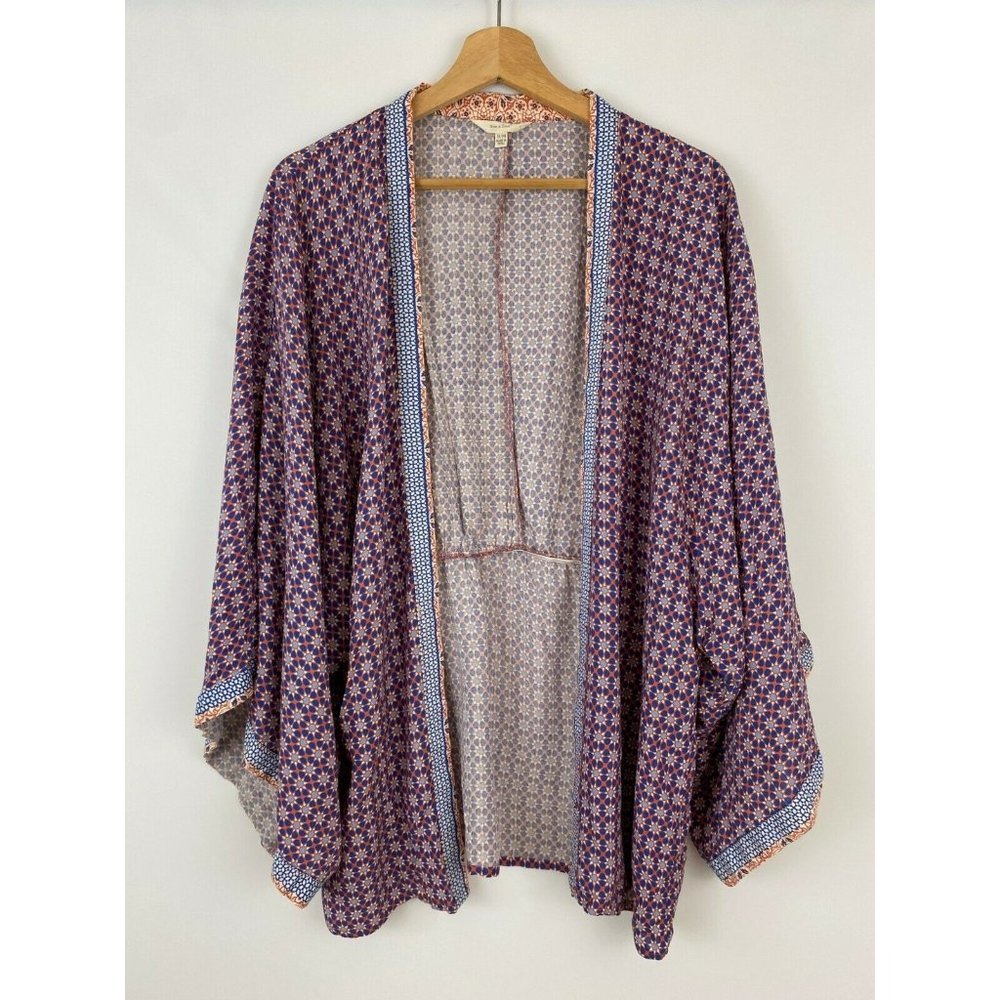 Sim‎ and Sam Kimono Multi Printed Top Size S/M